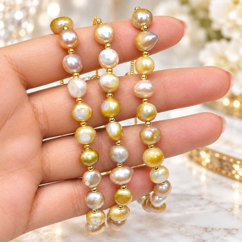 100% Real Pearl Copper Bracelet
