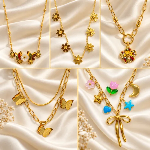 18k gold coloured stainless steel Charmed Necklace series 1
