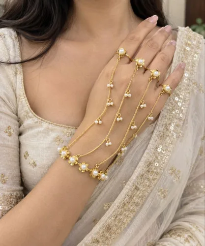 Copper Hathphool Series White flower 4 ring style