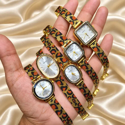 NAIDU Watch - Item 7 Model 5 - Leopard Print Mesh Bracelet