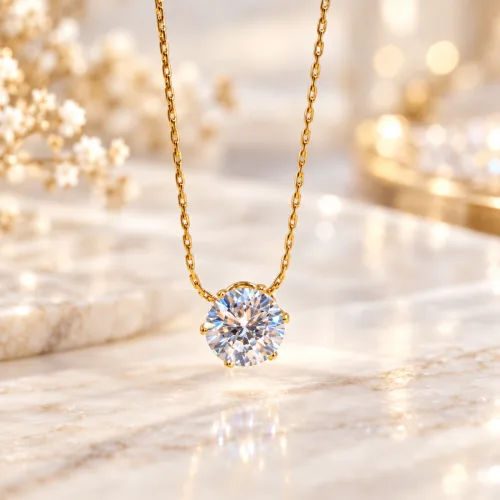 round brilliant cut diamond solitaire pendant