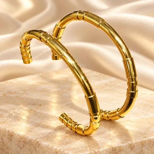 SS Bamboo Half bracelet