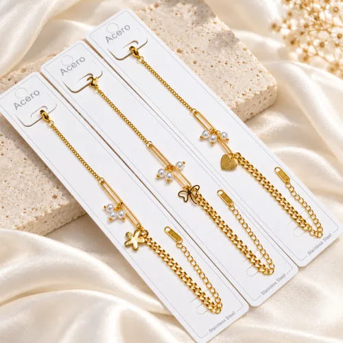 SS chain breclet pearl series