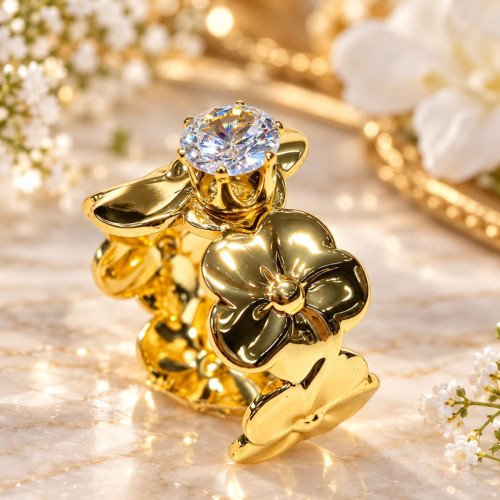 SS Mix Gold Adjutable Ring Collection 03