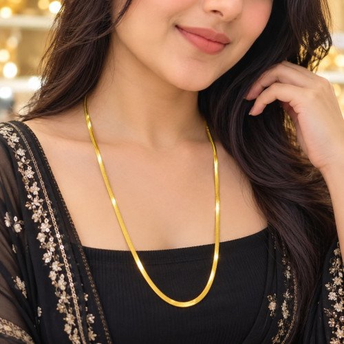 SS Snake Blade Chain Necklace  60+5cm