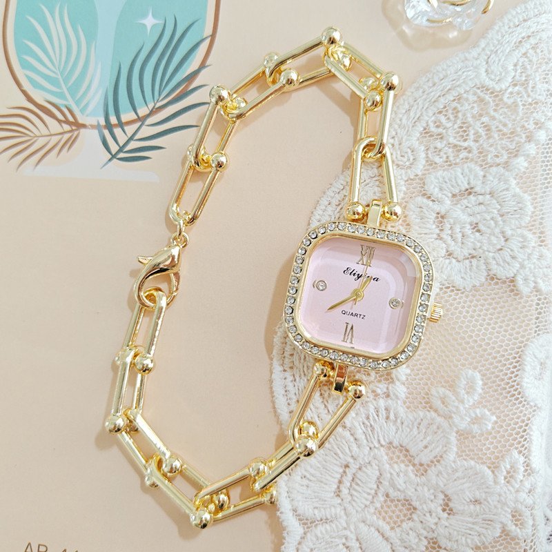 Watch Stone Chain bracelet Glass Quartz Dial#2