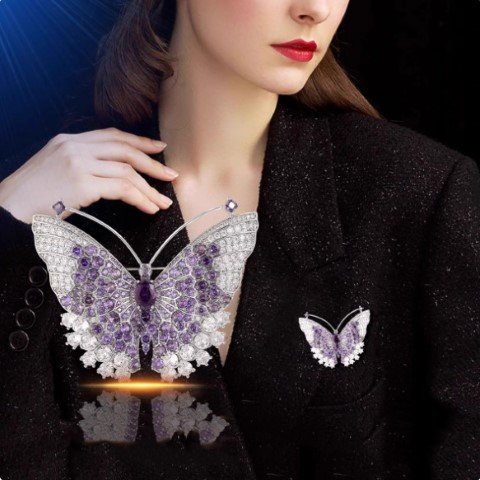 Butterfly Birds Brooch 2Color #100