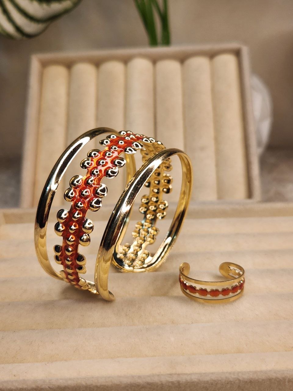 Cuff Bangle Bracelet With Ring #9