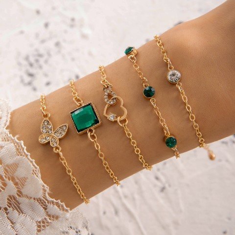 5 Piece Butterfly Bracelet Set-BTXA1