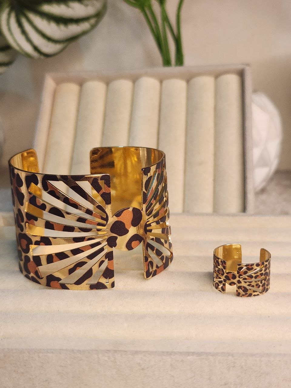 Cuff Bangle Bracelet With Ring #28