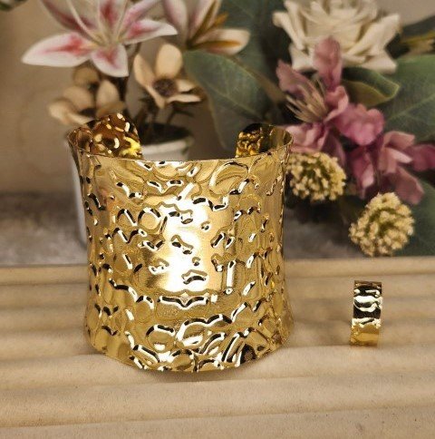 Cuff Bangle Bracelet With Ring #14