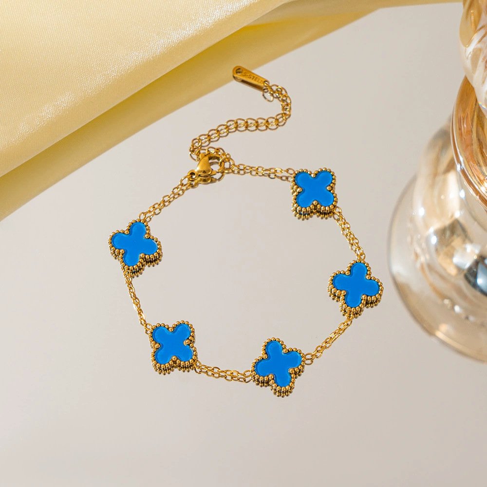 4Clover Steel bracelets-Blue