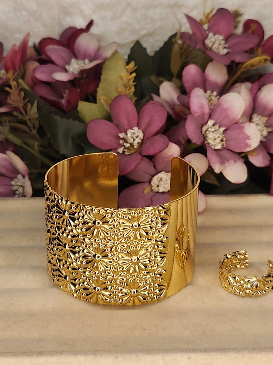 Cuff Bangle Bracelet With Ring #24