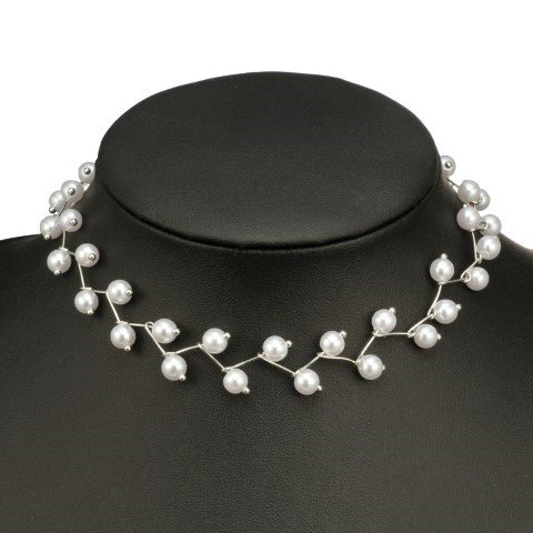 Necklace White Pearl Stone-NCF2