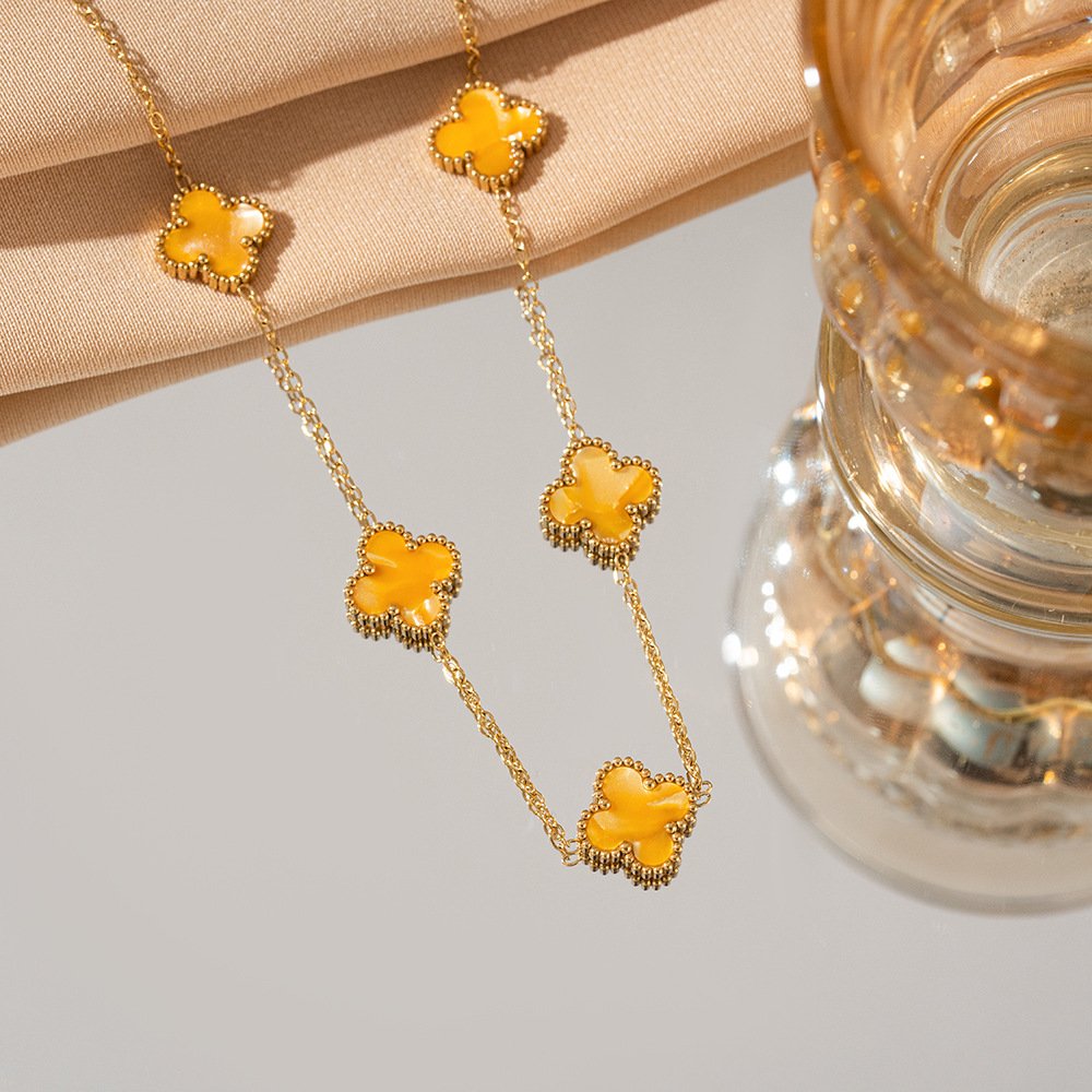 4Clover Pendant Five leaf-Yellow