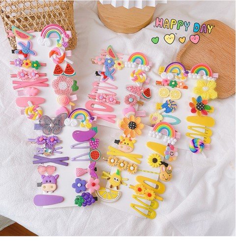 Cute Cartoon Baby Hair Clips Set (14 piece)