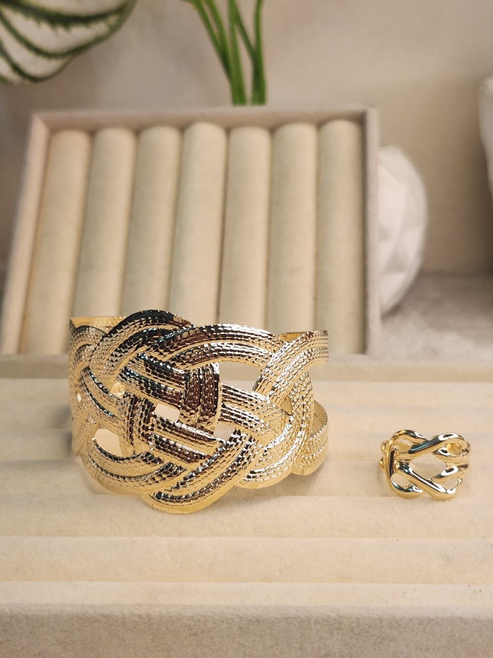 Cuff Bangle Bracelet With Ring #26