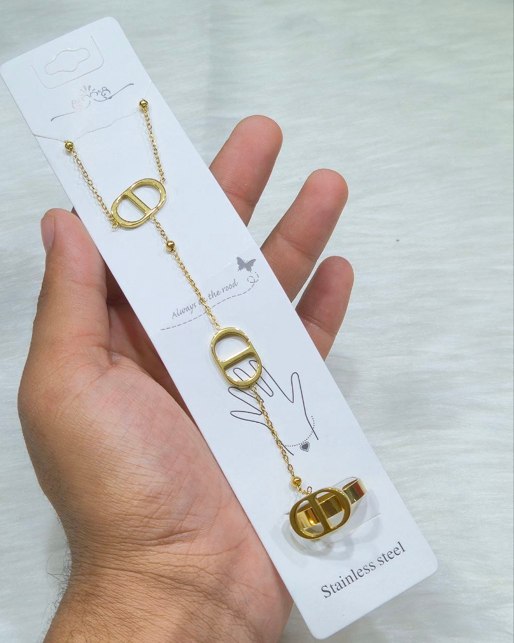 SS Wrist Ring Chain Bracelet Aliban!#3