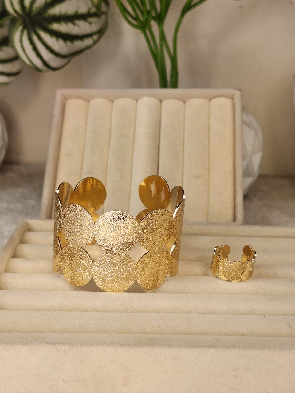 Cuff Bangle Bracelet With Ring #2