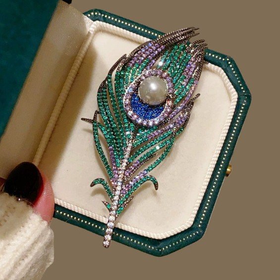 Peacock Feather Brooch