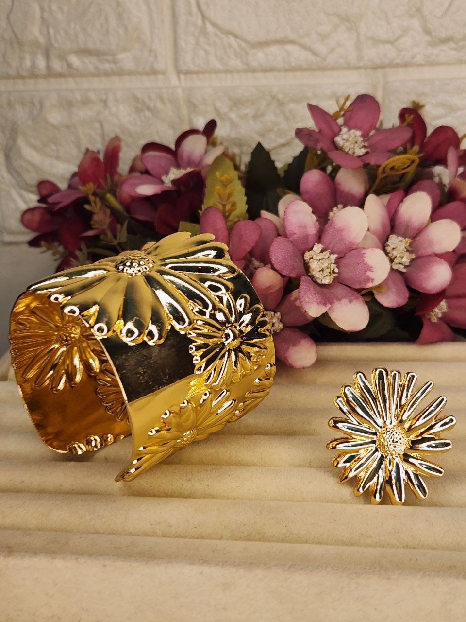 Cuff Bangle Bracelet With Ring #23