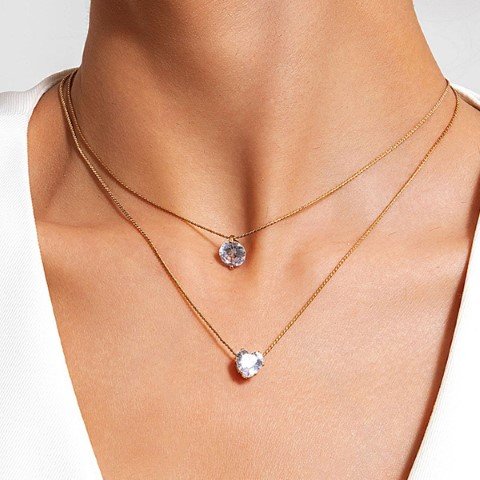 Love Stone 2Pcs Necklace Set