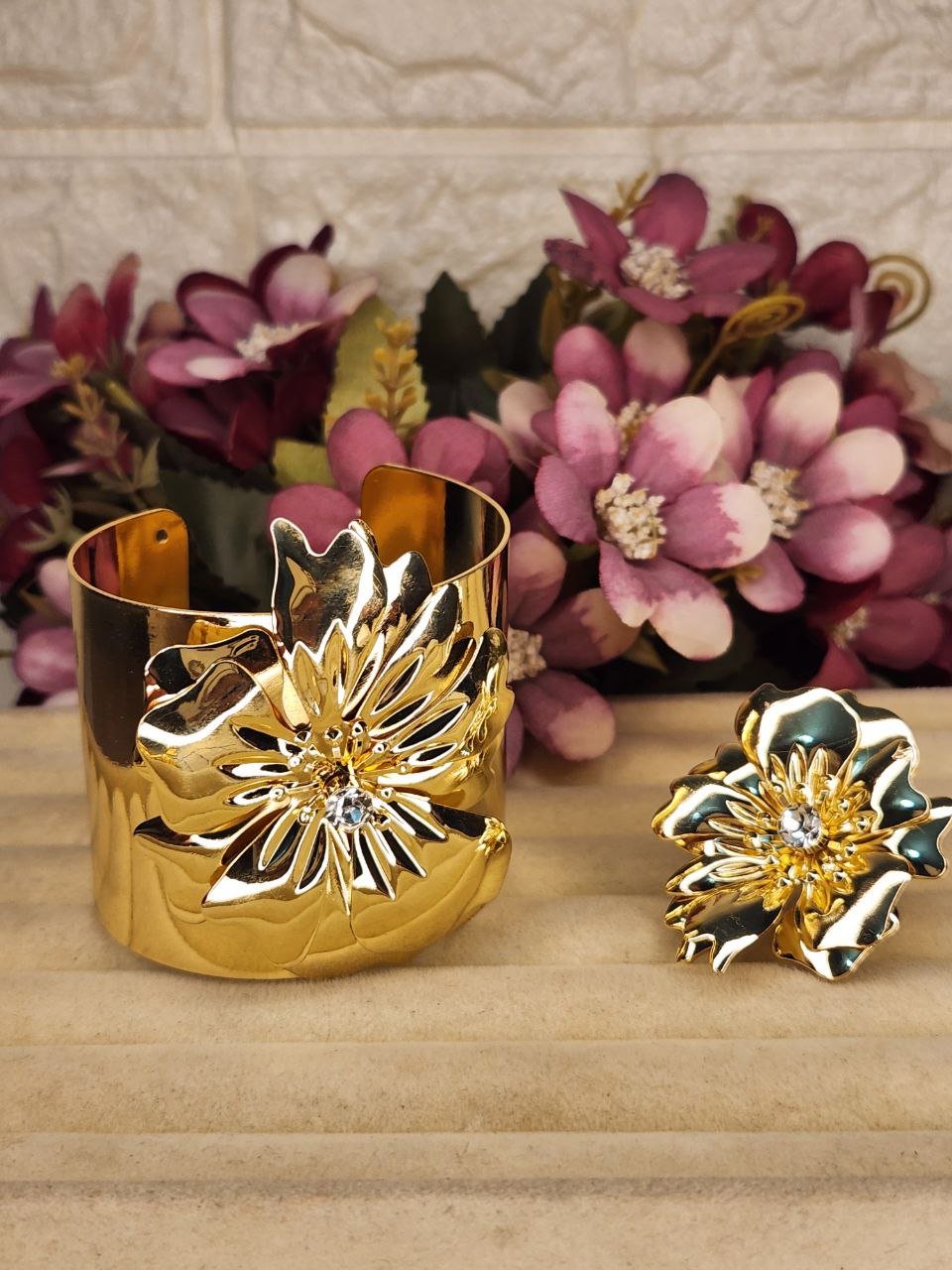 Cuff Bangle Bracelet With Ring #22