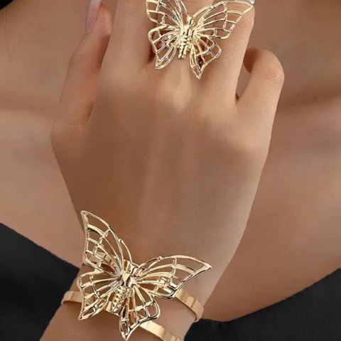 Cuff Bangle Bracelet With Ring #15