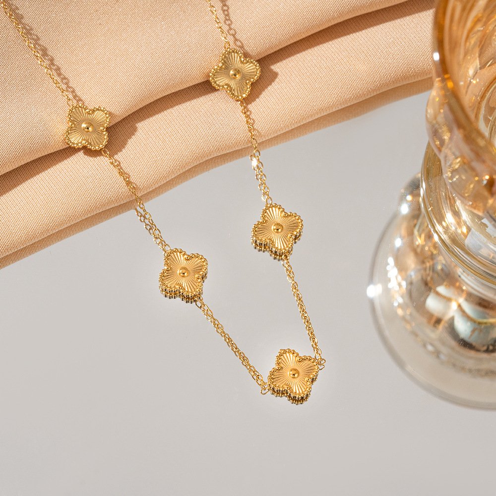 4Clover Pendant Five leaf-Gold