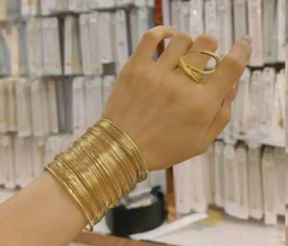 Cuff Bangle Bracelet With Ring #20