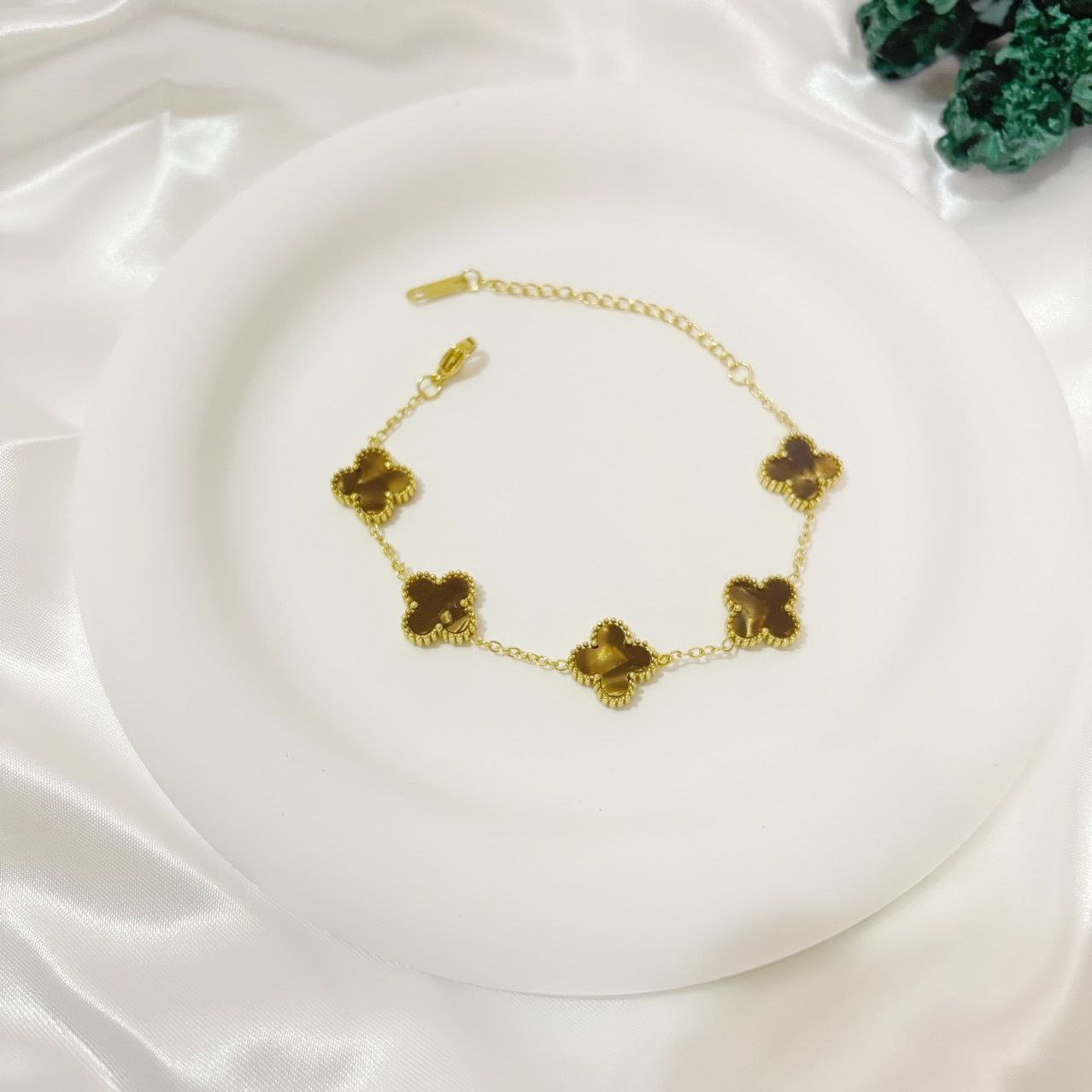 4Clover Steel bracelets-Yellow Brown