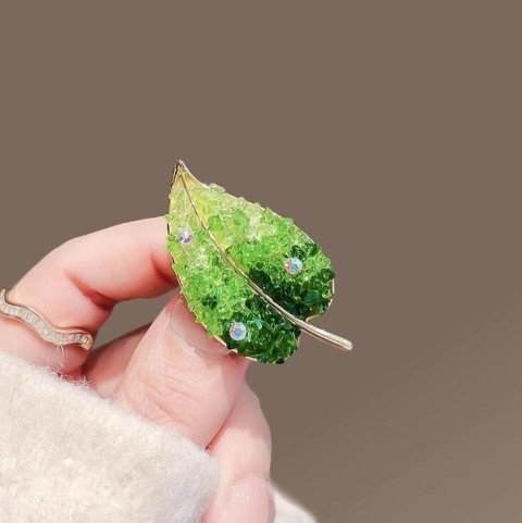 Green Leaf Brooch-BHD0_1