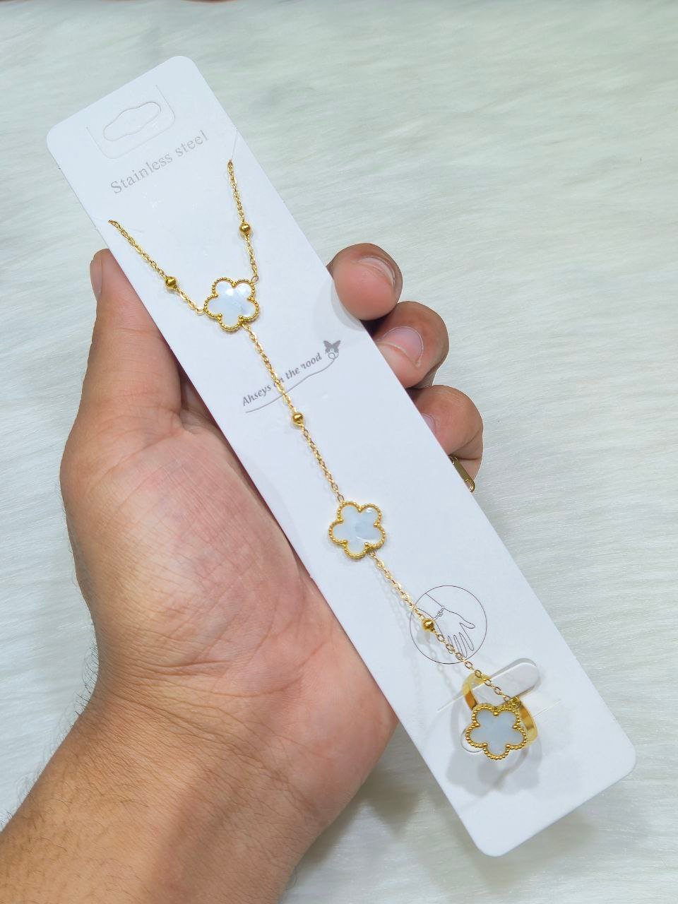 SS Wrist Ring Chain Bracelet Aliban!#18Copy