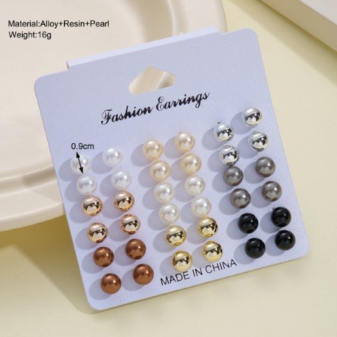 15 Pair Pearl Earring-EGE3